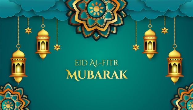 sfondo islamico moderno per ramadan ed eid mubarak