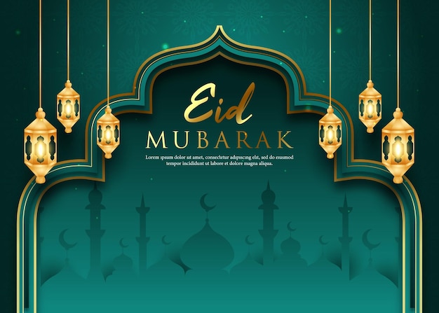 sfondo islamico progettazione dell'illustrazione di Eid Mubarak