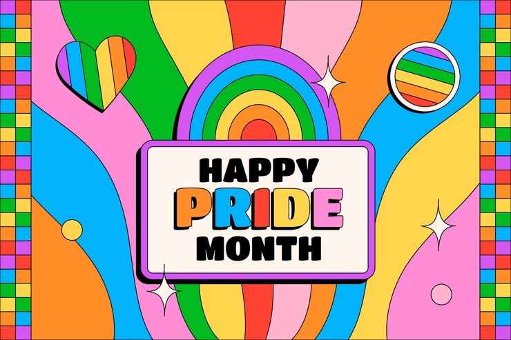 Sfondo lgbt del mese dell'orgoglio piatto