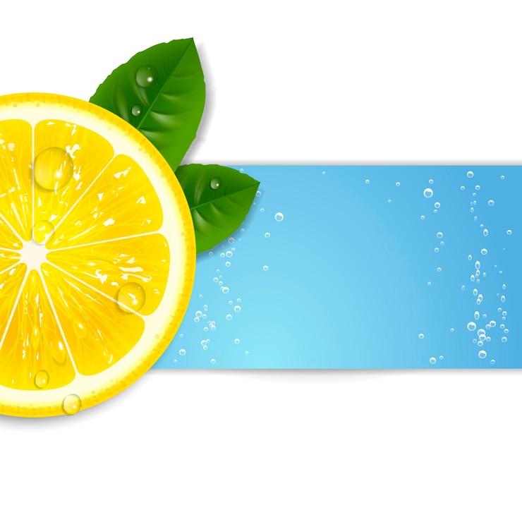 Vettore sfondo limone fresco con acqua