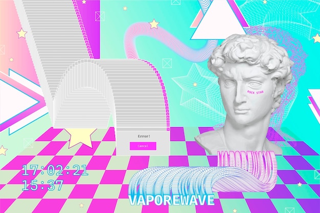 Sfondo lineare vaporwave vintage