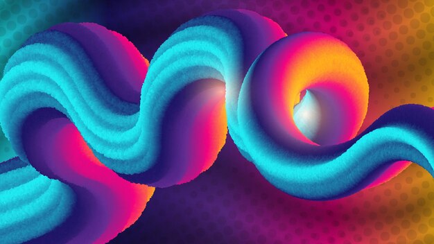 Sfondo liquido di colore vibrante con onda fluida sfumata colorata 3d