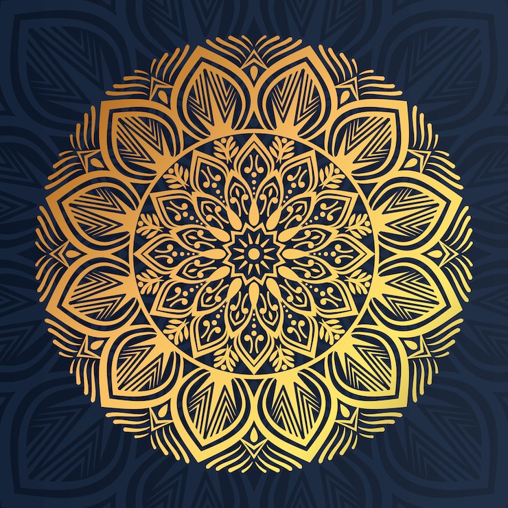 Sfondo mandala di lusso con stile arabesco dorato Premium
