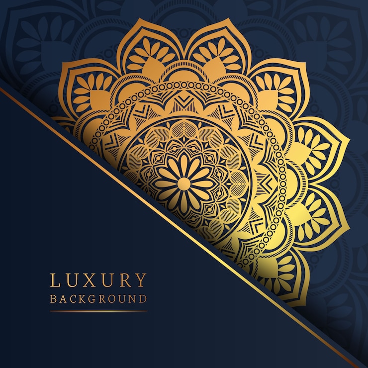 Sfondo mandala di lusso con stile arabesco dorato Premium