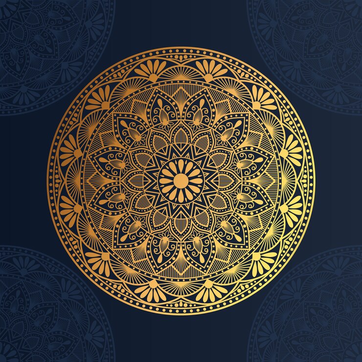 Sfondo mandala di lusso con stile arabesco dorato Premium