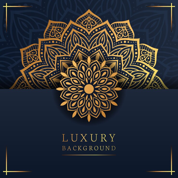 Sfondo mandala di lusso con stile arabesco dorato Premium