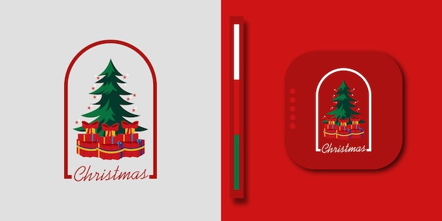 Sfondo moderno di buon natale con logo moderno design