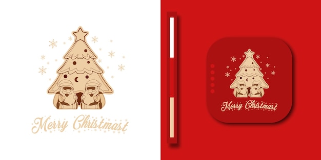 Sfondo moderno di buon natale con logo moderno design