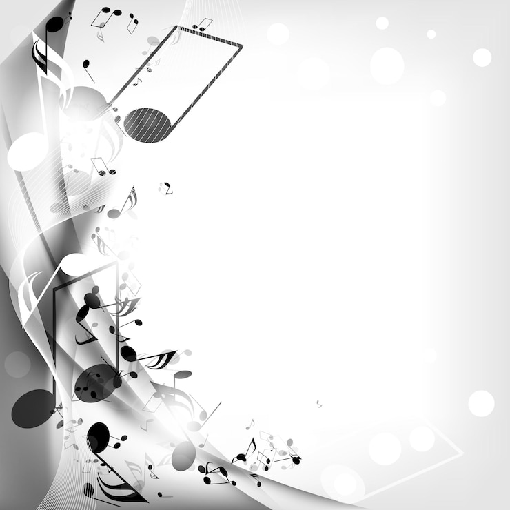Vettore sfondo musicale astratto con note