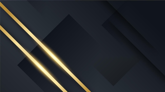 Sfondo nero minimale astratto con linee dorate