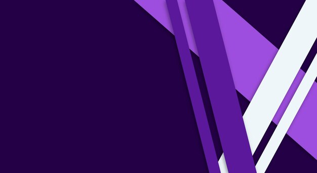 Sfondo Papercut Strati di sovrapposizione geometrica con strisce di colore viola e bianco con spazio di copia