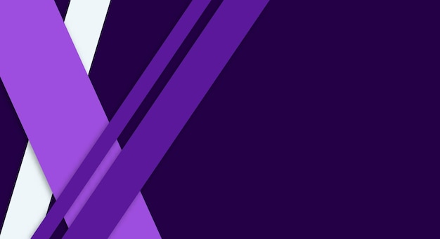 Sfondo Papercut Strati di sovrapposizione geometrica con strisce di colore viola e bianco con spazio di copia