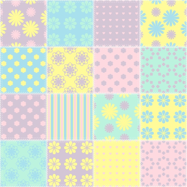 sfondo patchwork con motivi diversi