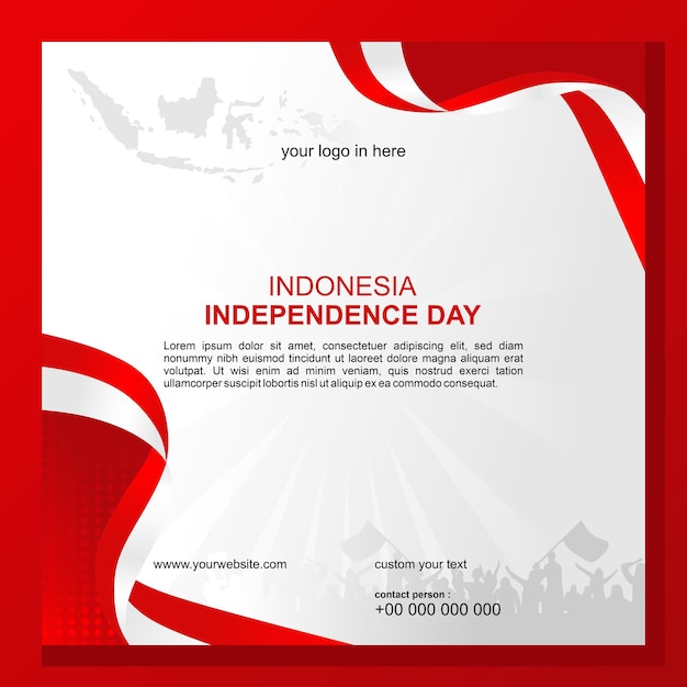 sfondo per la celebrazione del giorno dell'indipendenza dell'Indonesia modello di post mediatico
