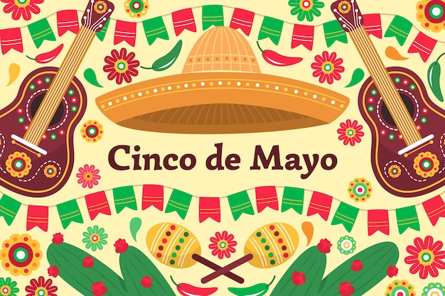 Sfondo piatto cinco de mayo