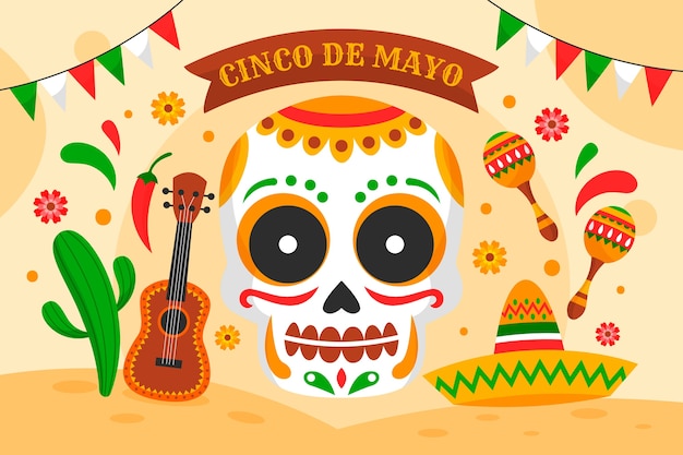 Sfondo piatto cinco de mayo