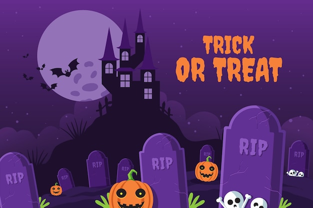 Sfondo piatto di halloween