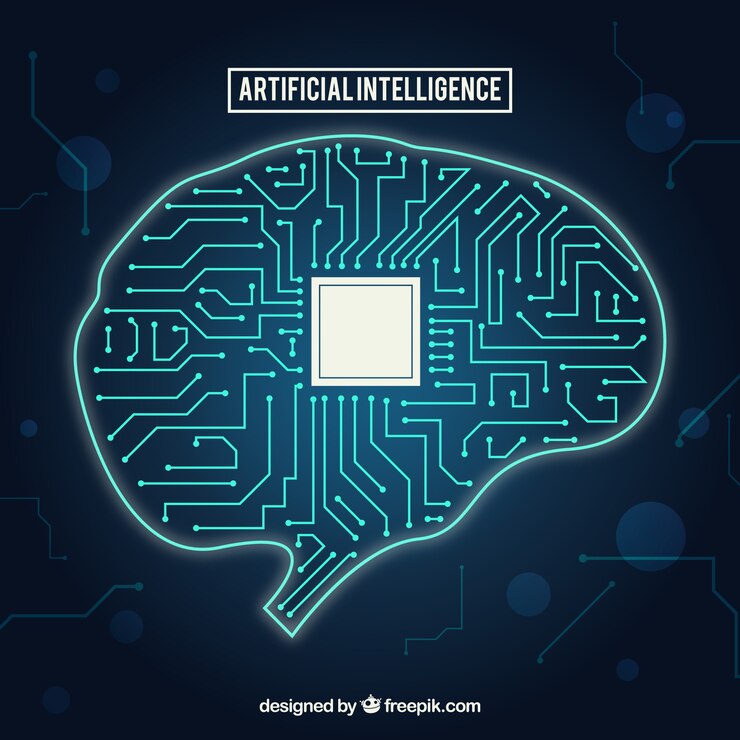 Vettore sfondo piatto di intelligenza artificiale