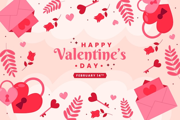 Sfondo piatto di San Valentino