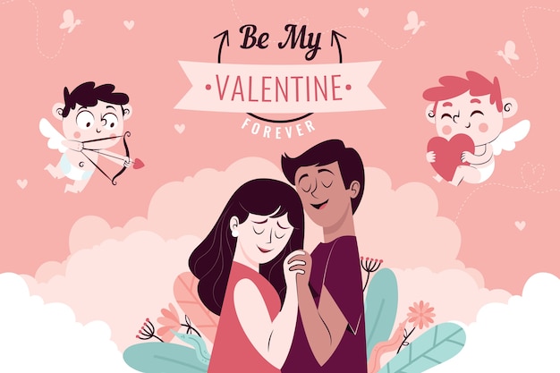 Sfondo piatto di San Valentino