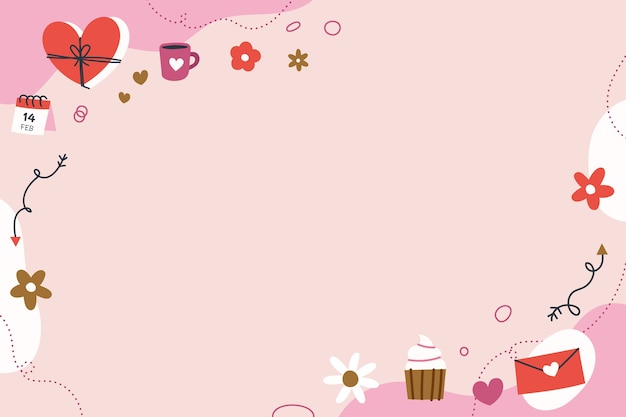 Sfondo piatto di San Valentino