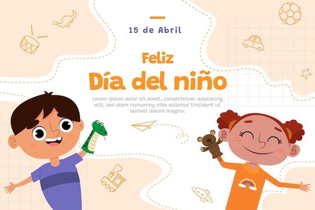 Sfondo piatto per bambini in spagnolo