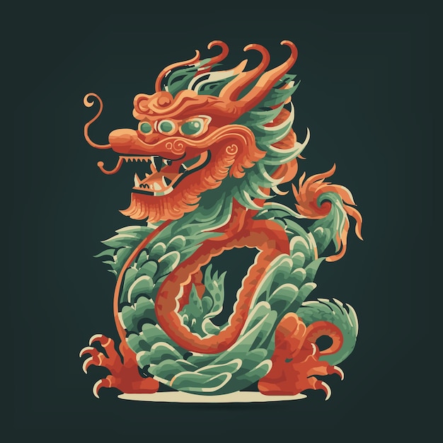 sfondo piatto per il capodanno cinese del drago