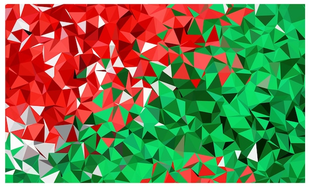 Sfondo poligonale astratto nell'illustrazione vettoriale verde e rossa