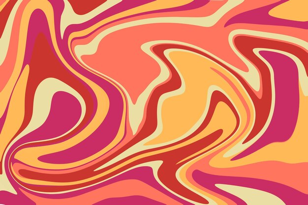 Sfondo psichedelico piatto groovy disegnato a mano