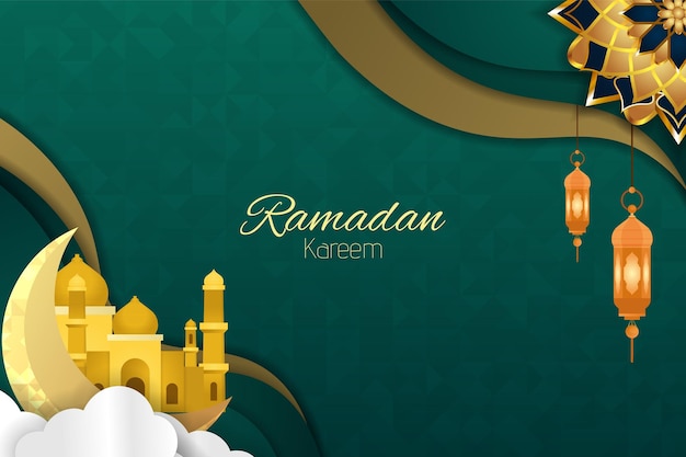 Sfondo Ramadan Kareem islamico con elemento