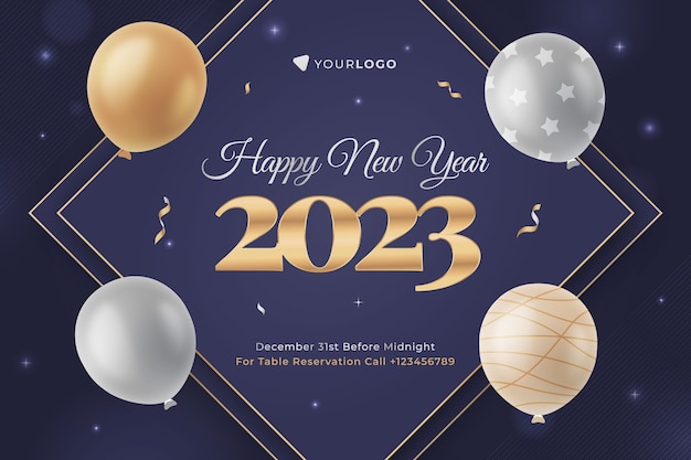 Sfondo realistico del nuovo anno 2023