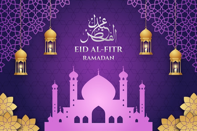 Sfondo realistico di eid al-fitr