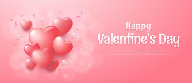 Sfondo realistico di San Valentino rosa tenue