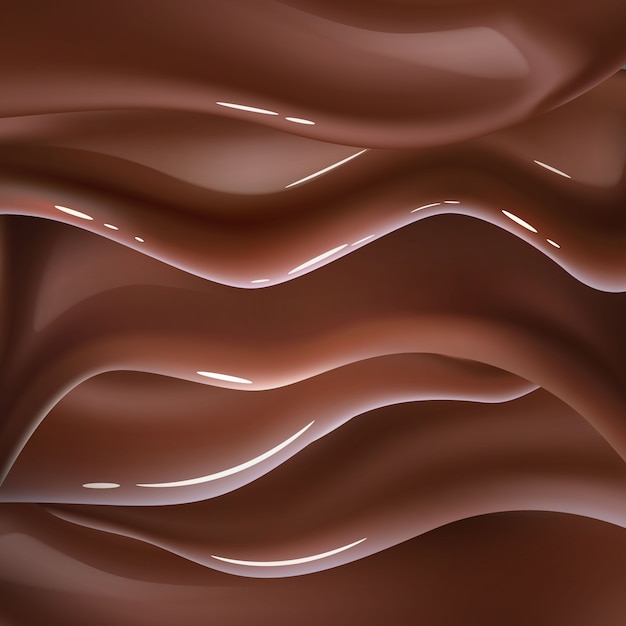 sfondo realistico onda di cioccolato liquido