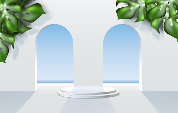 sfondo realistico Scena del podio cosmetico per la presentazione