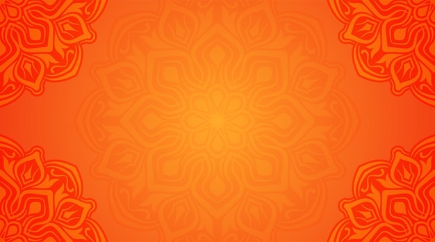 sfondo rosso e giallo con decorazione di mandala