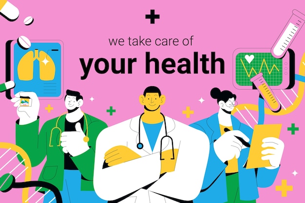 Sfondo sanitario disegnato a mano