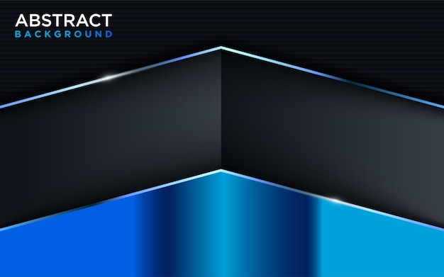 Sfondo scuro moderno con combinazione di forme e linee sfumate blu brillante. Elemento di progettazione grafica.