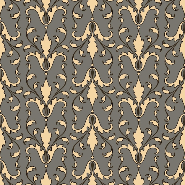Sfondo senza soluzione di continuità di elementi decorativi vintage floreali