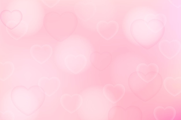 Sfondo sfocato rosa tenue. Fondo astratto di giorno di biglietti di S. Valentino con i cuori.