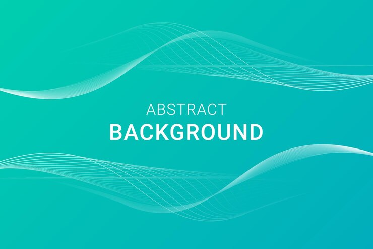 Sfondo sfumato astratto con onde sottili Illustrazione vettoriale verde e blu