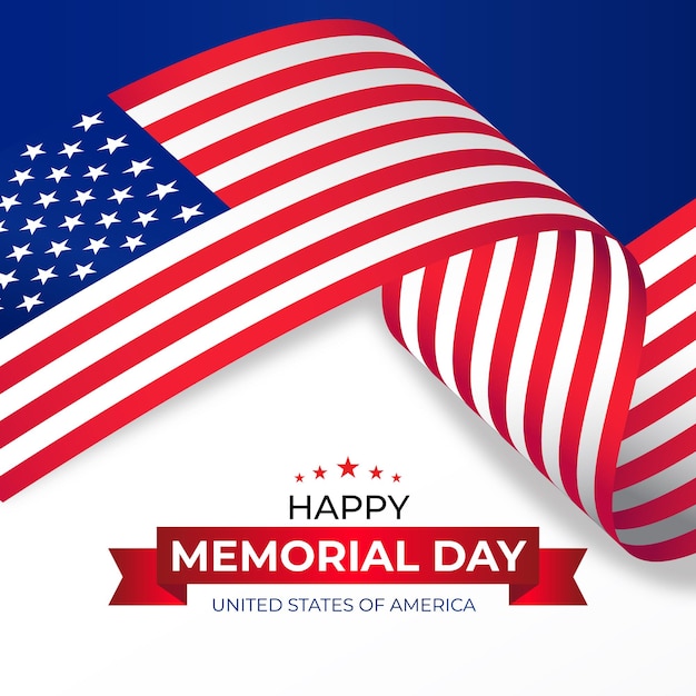 Sfondo sfumato del Memorial Day con bandiera americana