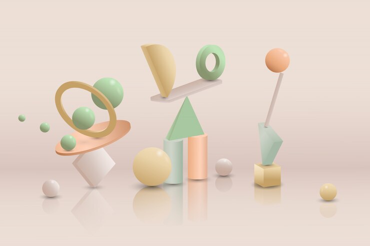 Sfondo sfumato di forme geometriche 3d