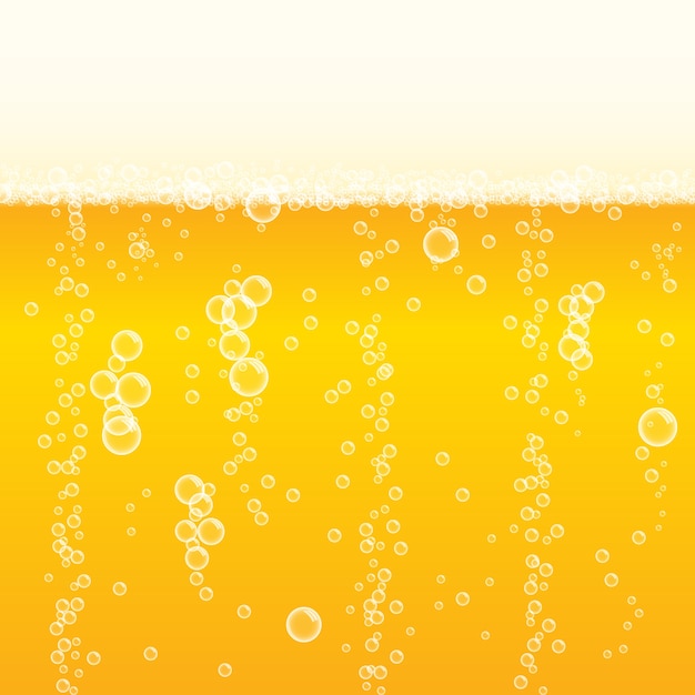 Sfondo spumoso birra chiara con le bollicine