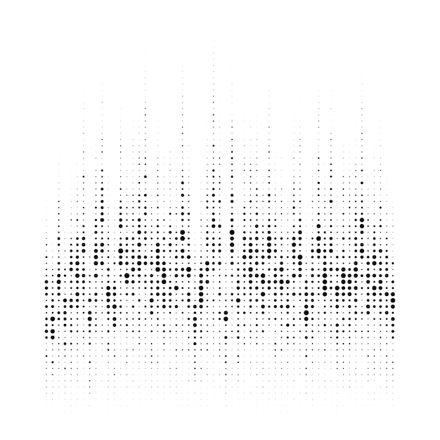 Sfondo texture gradiente punti mezzitoni grunge Vettore di pattern di punti circolari casuali in bianco e nero