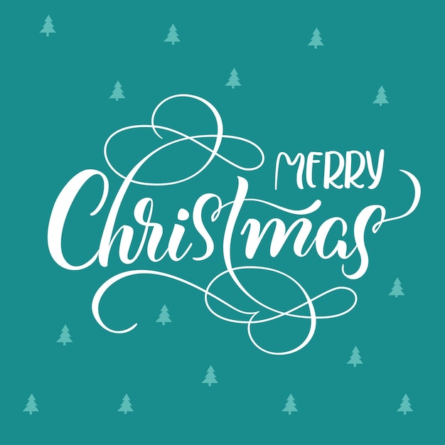 Sfondo vacanza blu con testo Merry Christmas calligrafia e lettering Illustrazione vettoriale EPS10