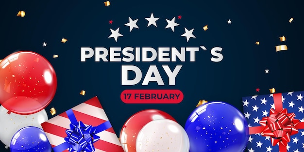 Sfondo vacanza con palloncini per poster giorno del presidente USA