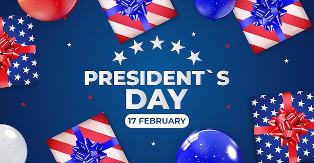 Sfondo vacanza con palloncini per poster giorno del presidente USA