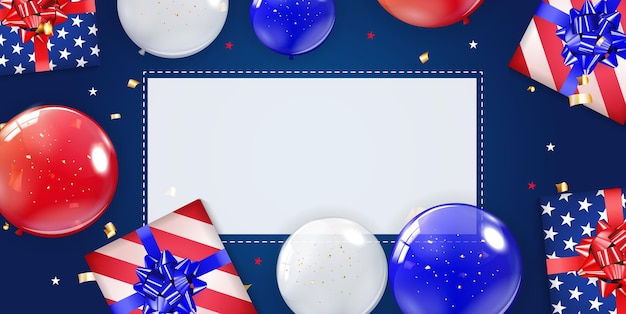 Sfondo vacanza con palloncini per poster USA