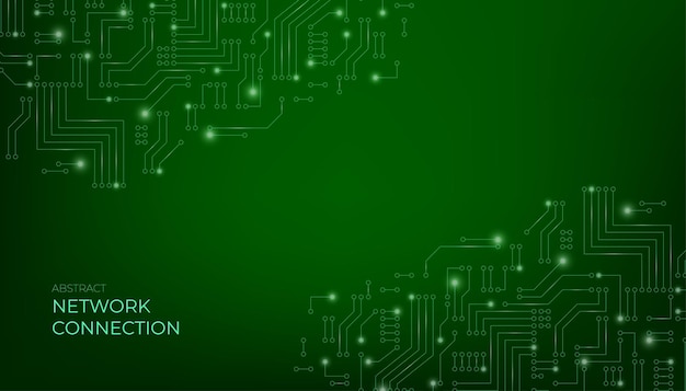 Sfondo verde con tecnologia Hightech texture circuito stampato scheda madre elettronica vettore